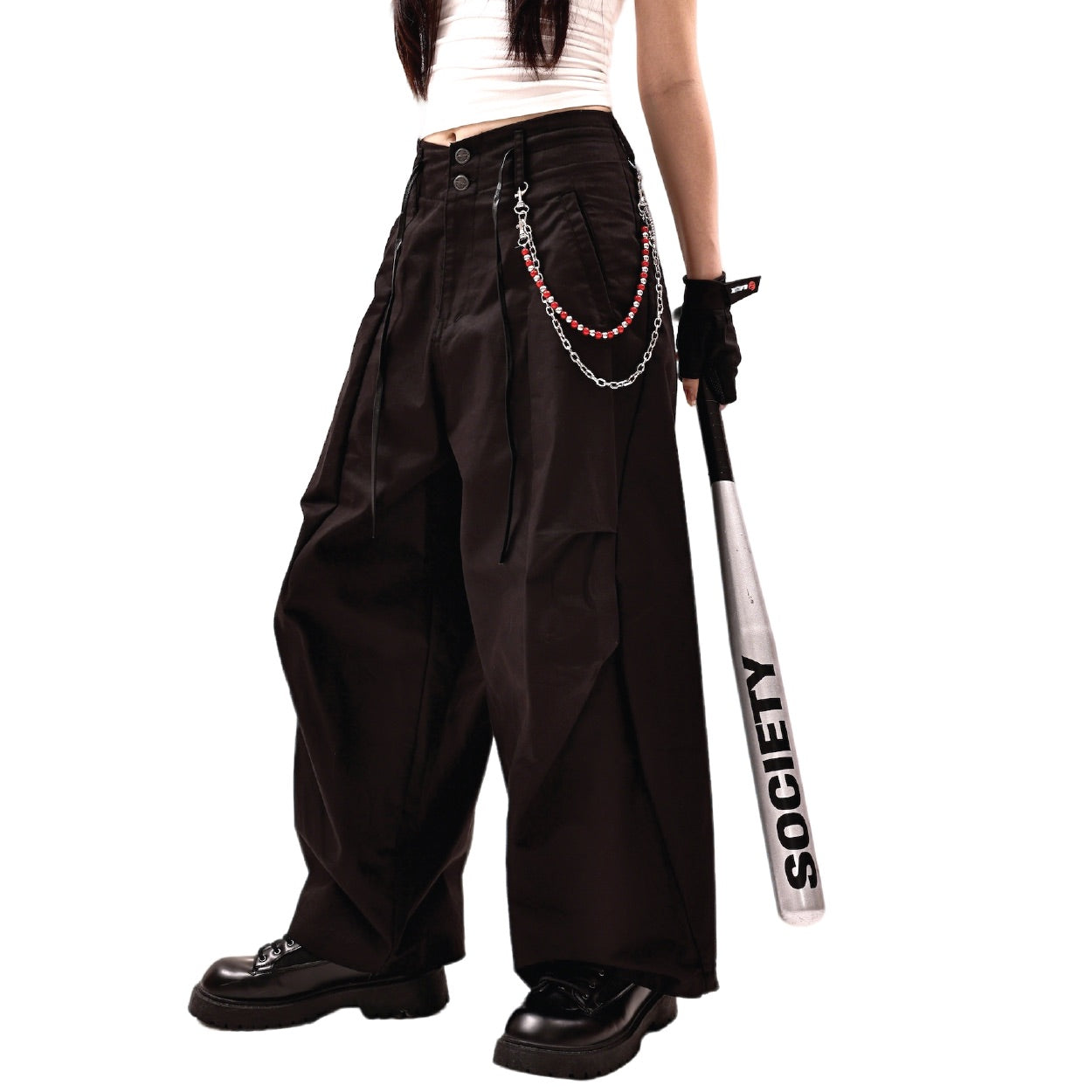 Society | Orda Mechanica Parachute Curved Pants Black - SWAGANZ