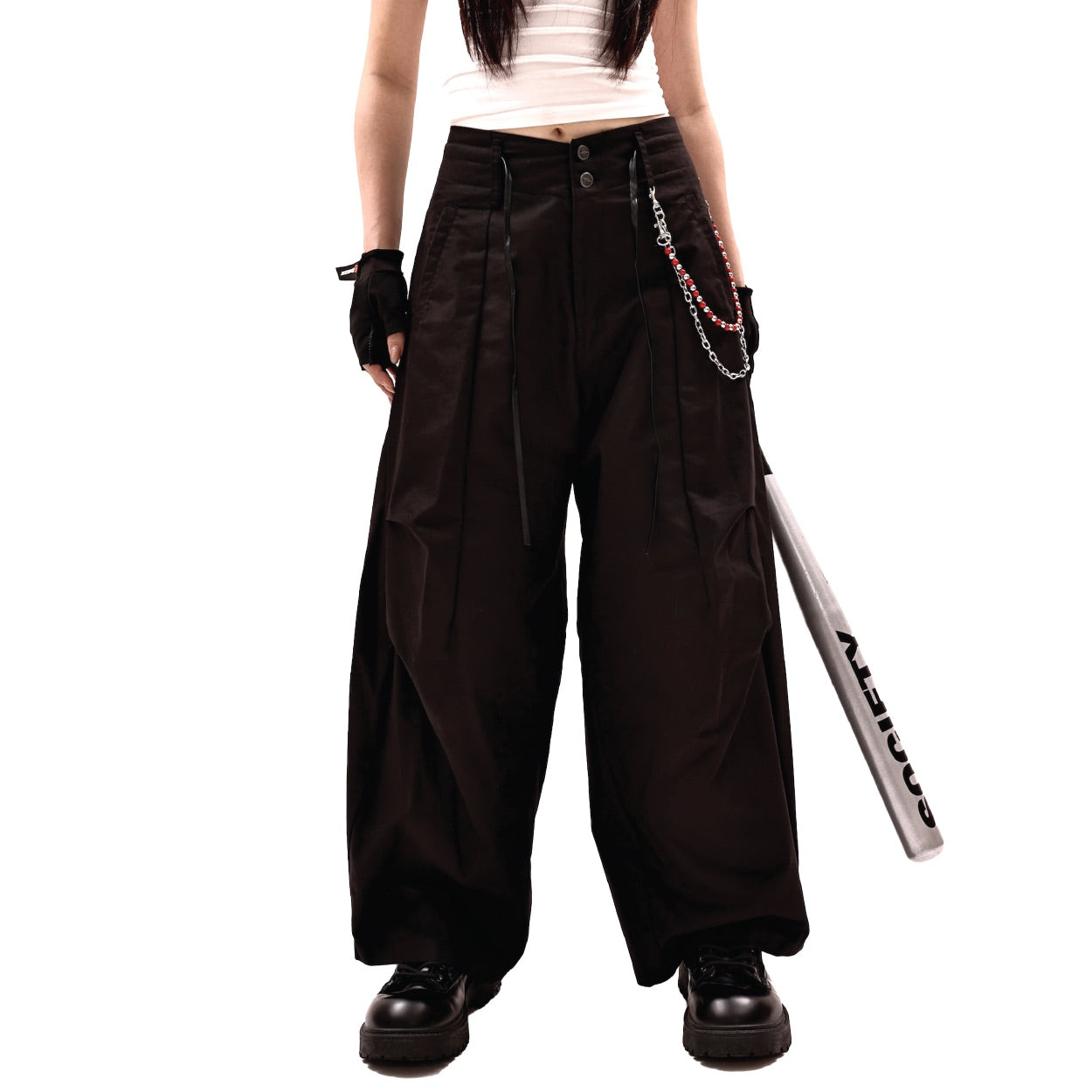 Society | Orda Mechanica Parachute Curved Pants Black - SWAGANZ