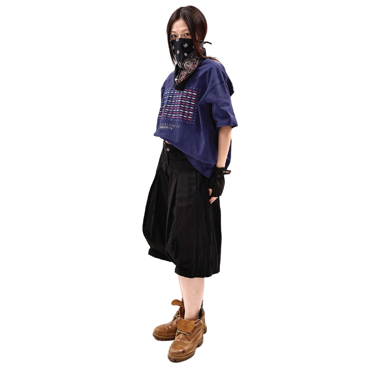 SOCIETY | Orda Mechanica Flag Tee Navy - SWAGANZ