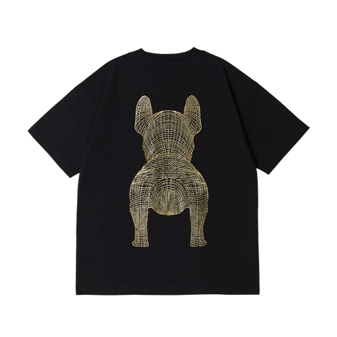 LifeWork | Gold Silver Dog S/S T-Shirt Black Gold