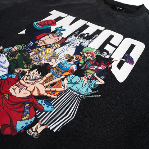 TNTCO x One Piece | Stonedwash Op Tee Black