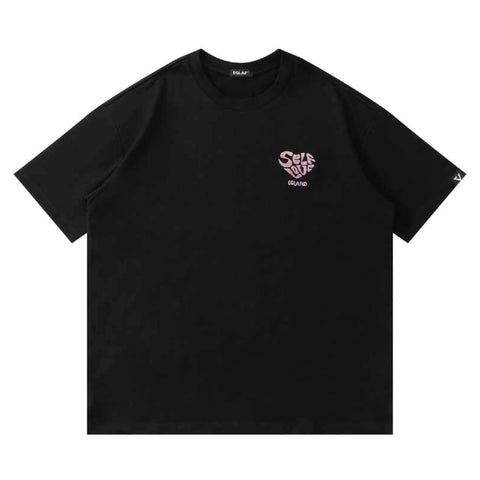 EGLAF | Embroidery Self Love Oversize T-Shirt