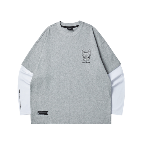 LifeWork | Radok Layered L/S T-Shirt Melange Grey