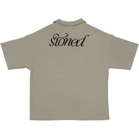 Stoned Blessed 24 | Waffle Polo Tee Beige