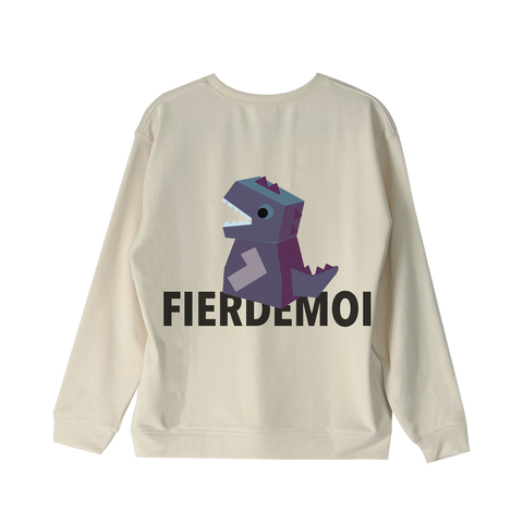 FIER DE MOI | Metaverse Dragon Print Long Sleeve Sweatshirt Ivory