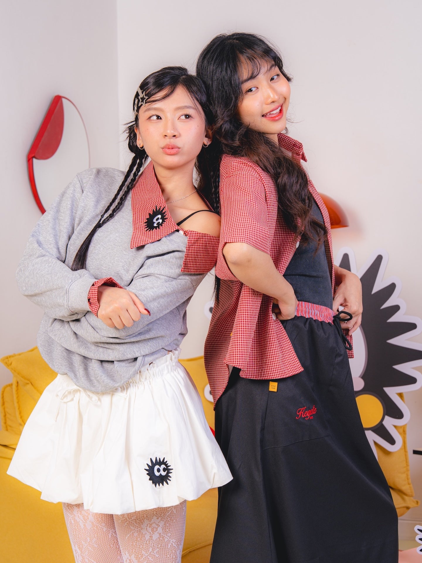 KEYNOTE | Convertible Zip Polo Tee Grey / Red - SWAGANZ