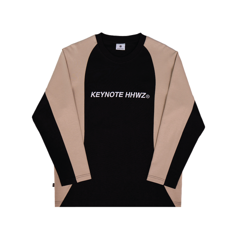 KEYNOTE | Typeface Embroidery Two-Hued L/S Tee Black/Brown
