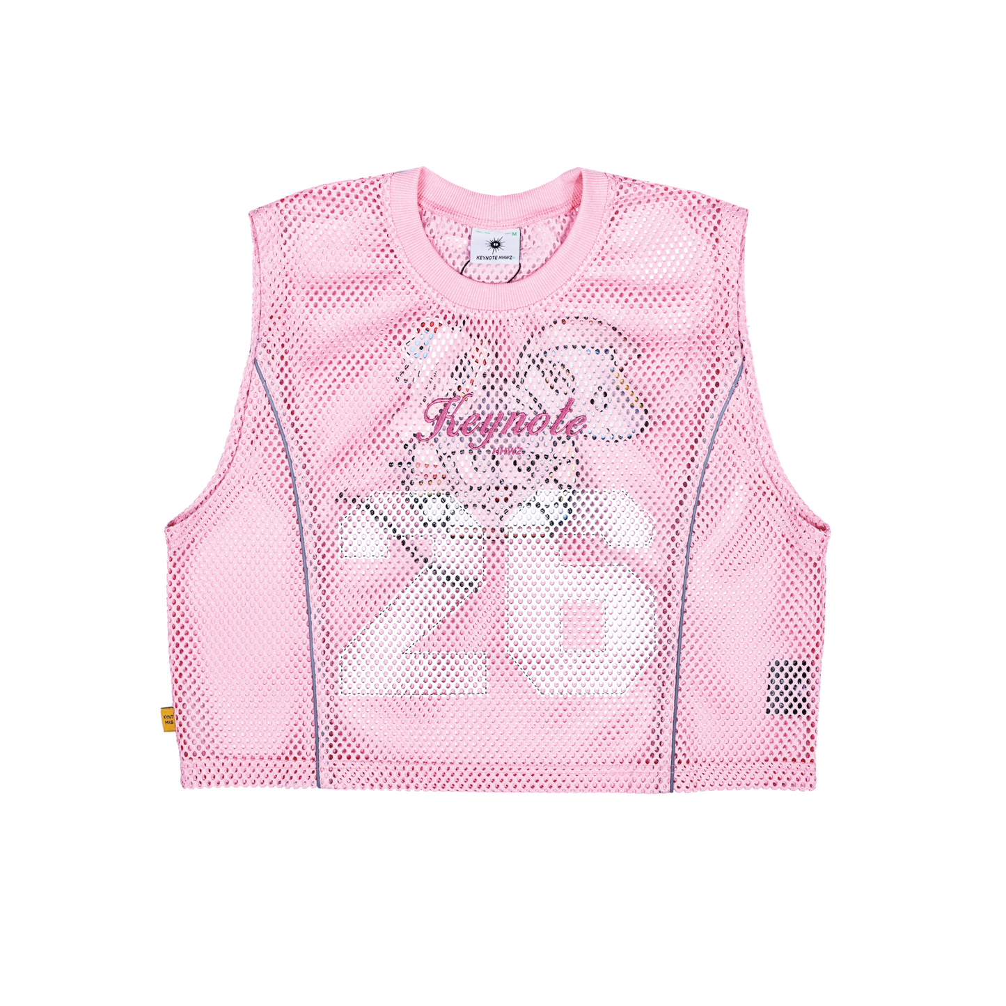KEYNOTE | Sleeveless Mesh Crop Top Pink - SWAGANZ
