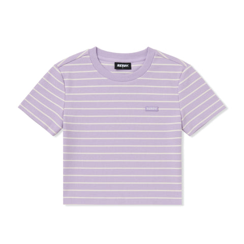 NERDY | Women's Striped Cropped T-shirt Purple