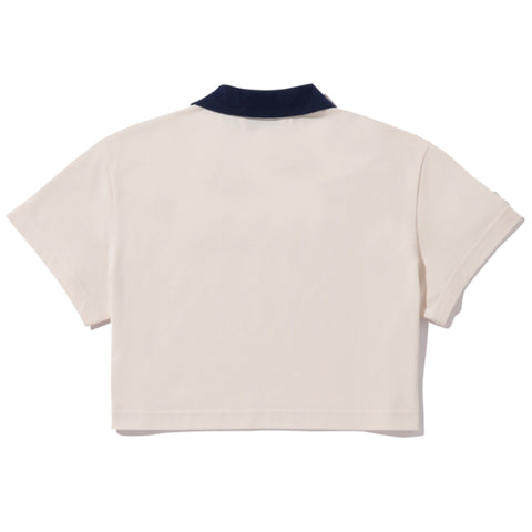 NERDY x MONTANA | Women's Pique Polo Cropped T-Shirt Cream