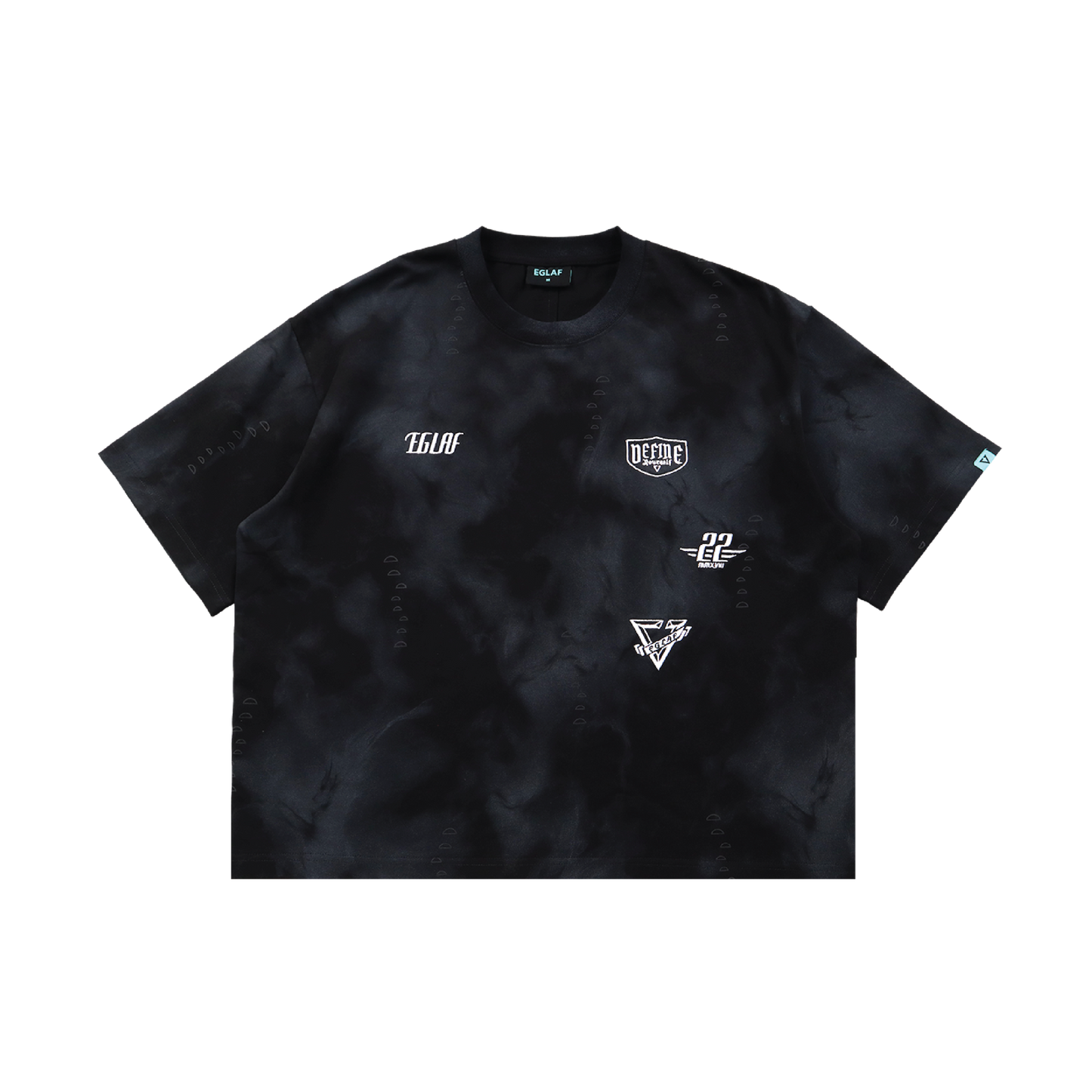 EGLAF | R//W Badges Boxy Tee Black - SWAGANZ