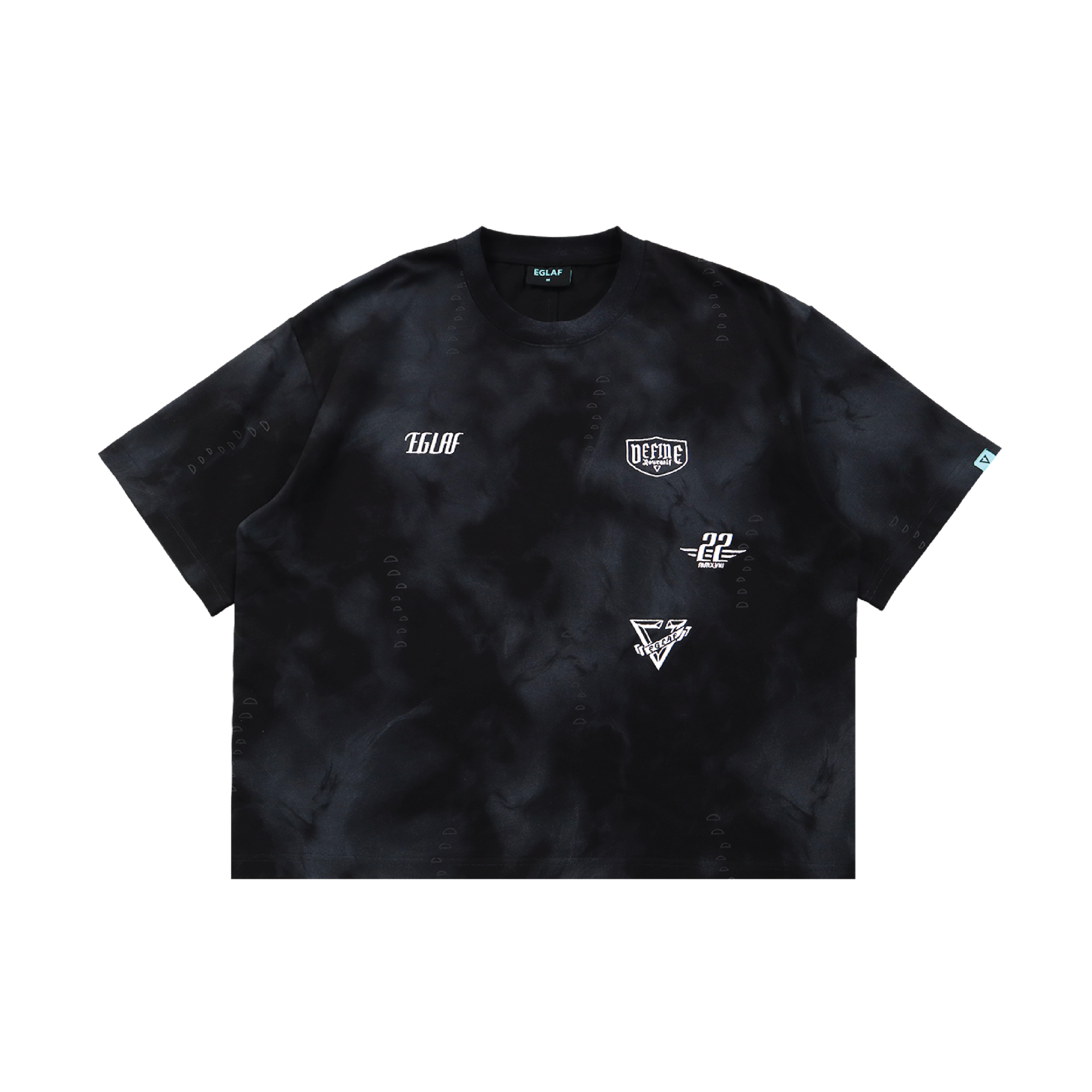 EGLAF | R//W Badges Boxy Tee Black - SWAGANZ