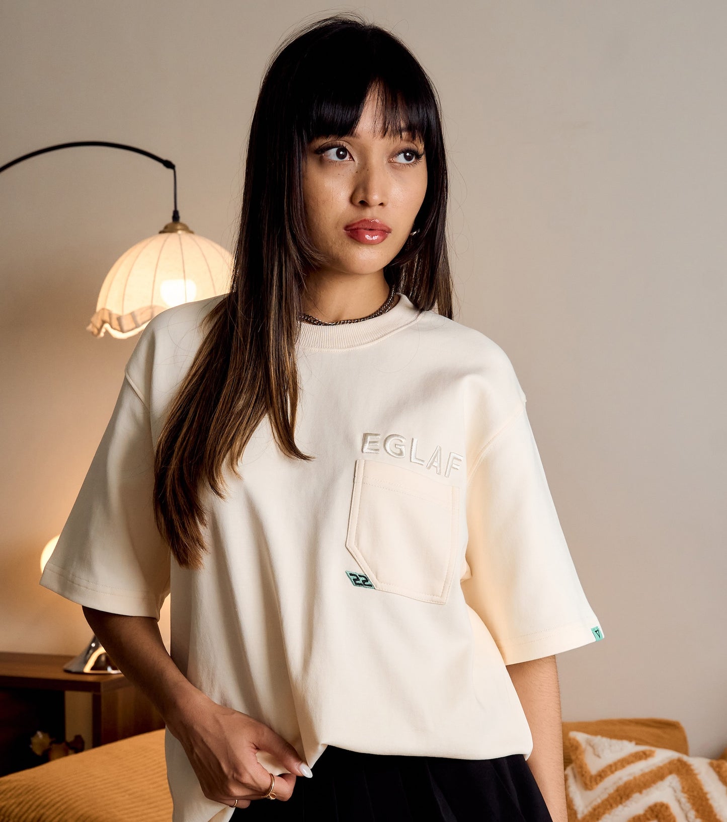 EGLAF | Basic 26 Pocket Tee Cream - SWAGANZ