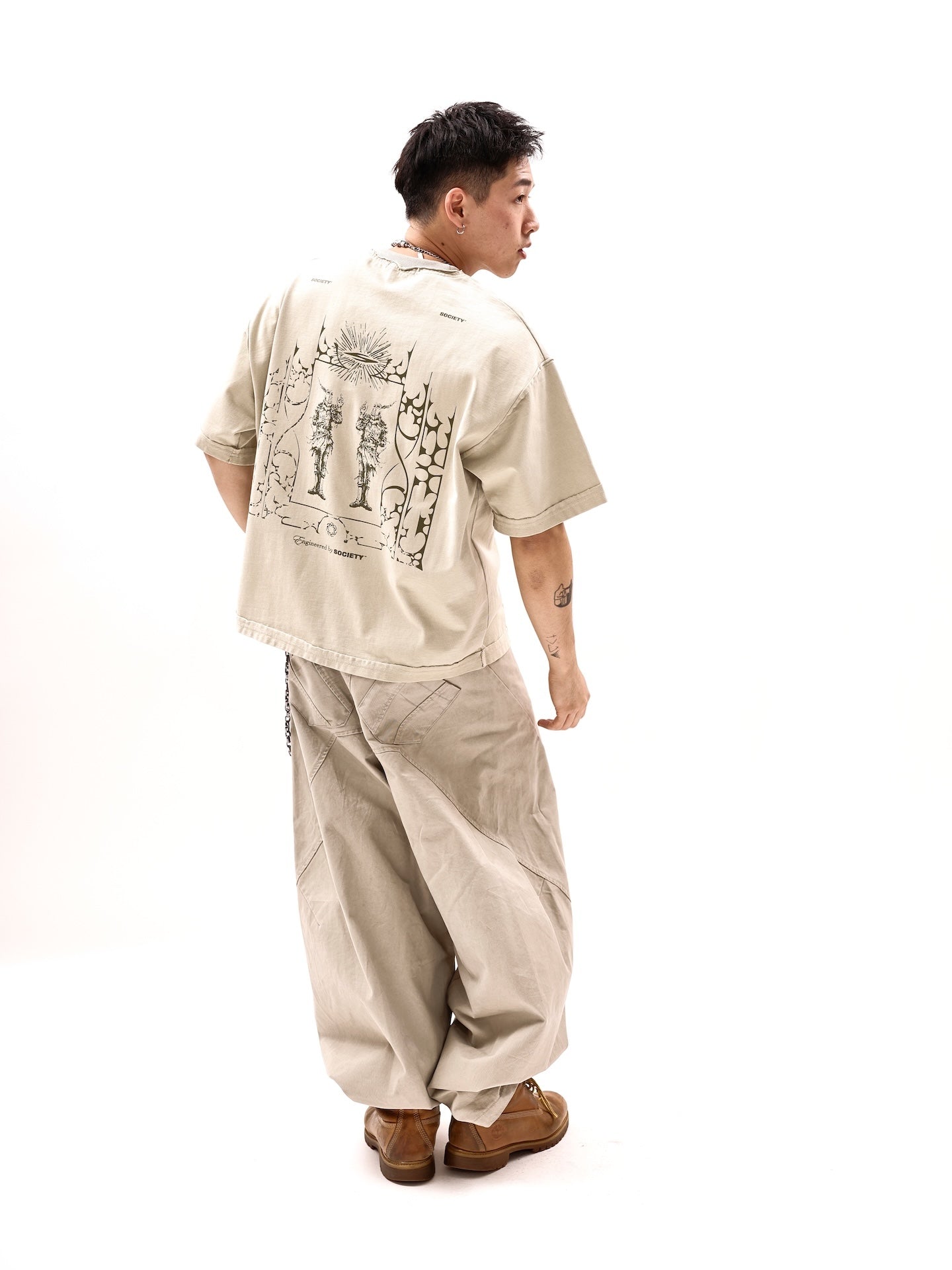 SOCIETY | eye of society tee brown - SWAGANZ