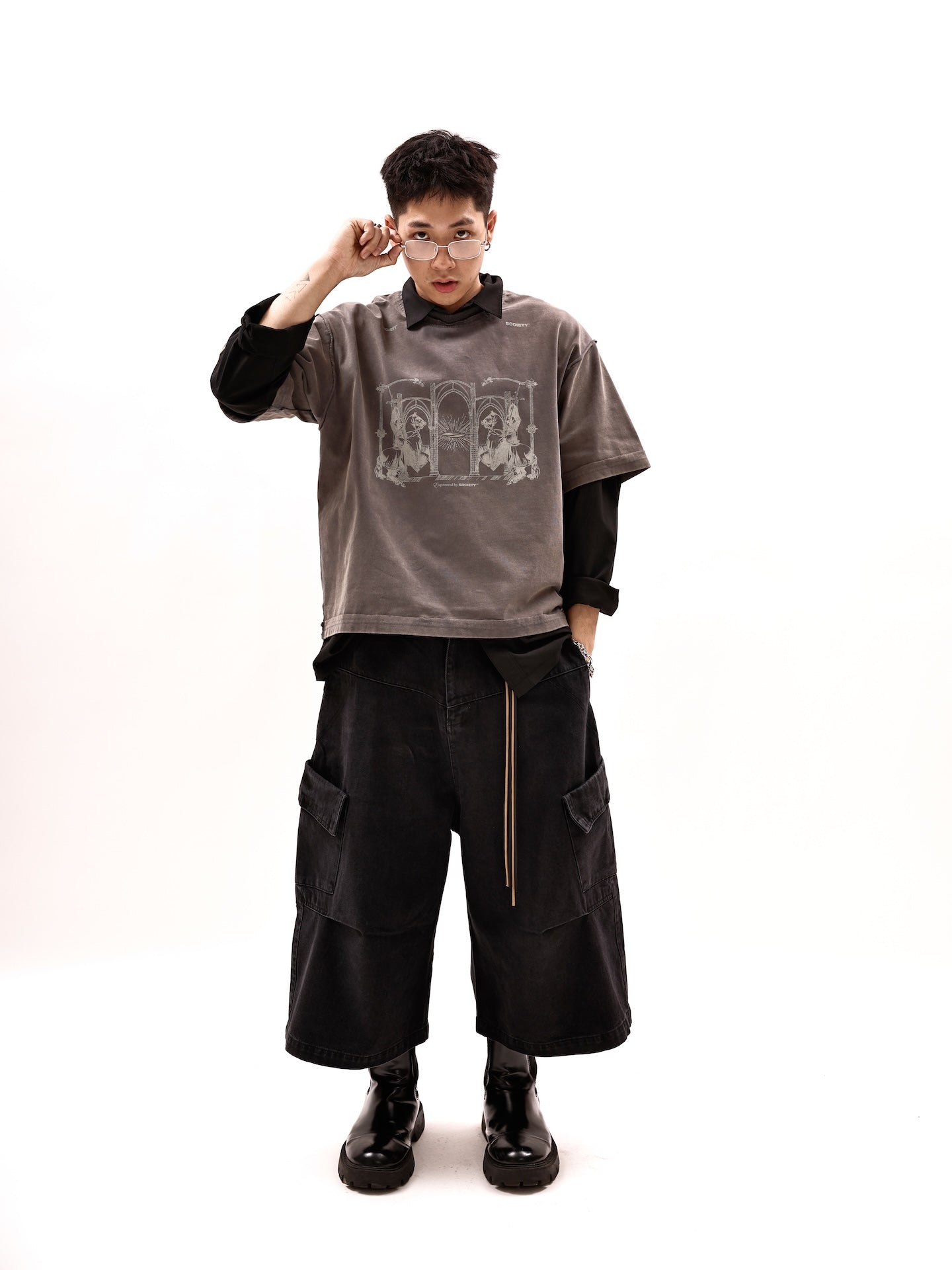 SOCIETY | eye of society tee brown - SWAGANZ