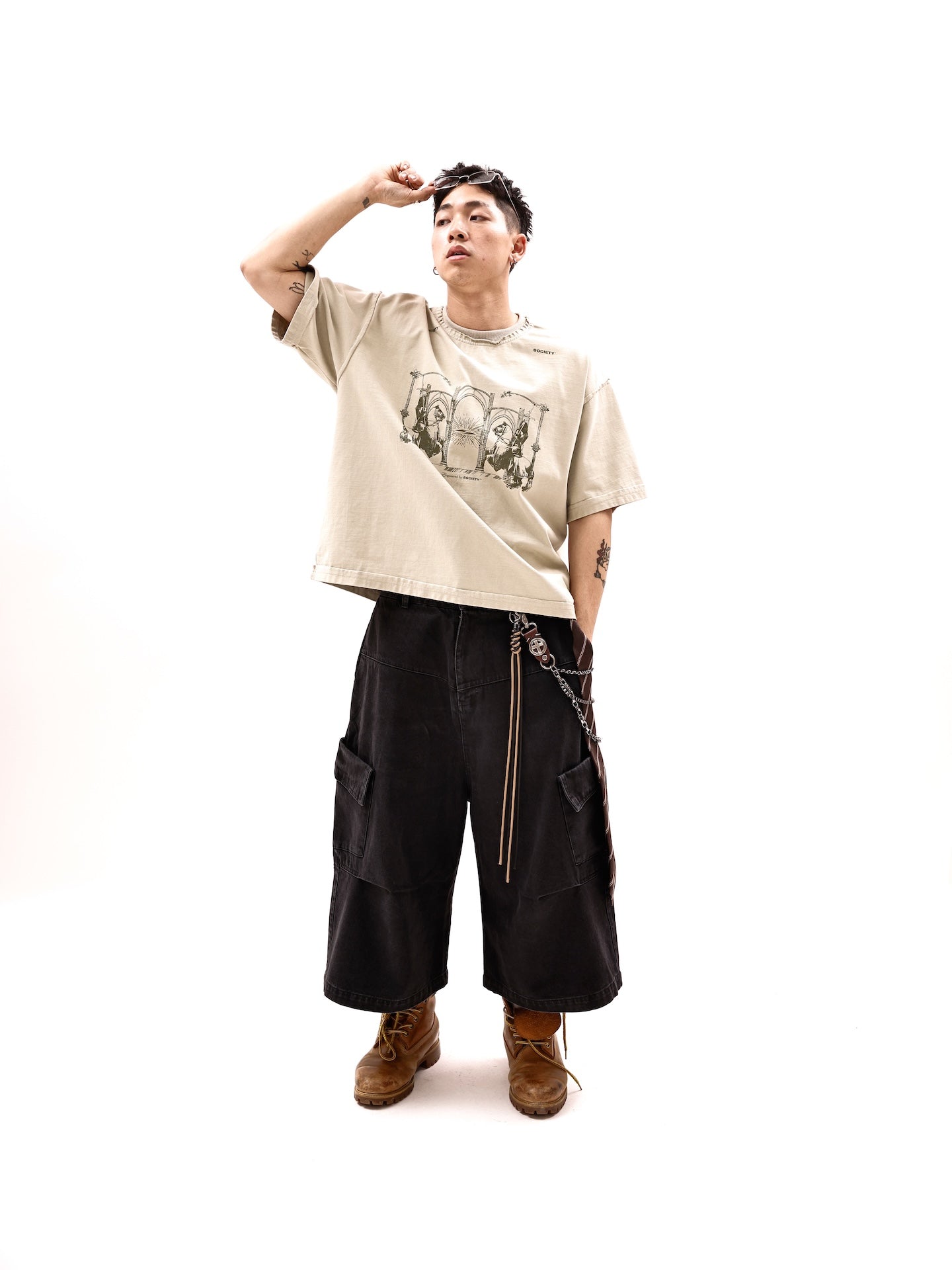 SOCIETY | eye of society tee brown - SWAGANZ