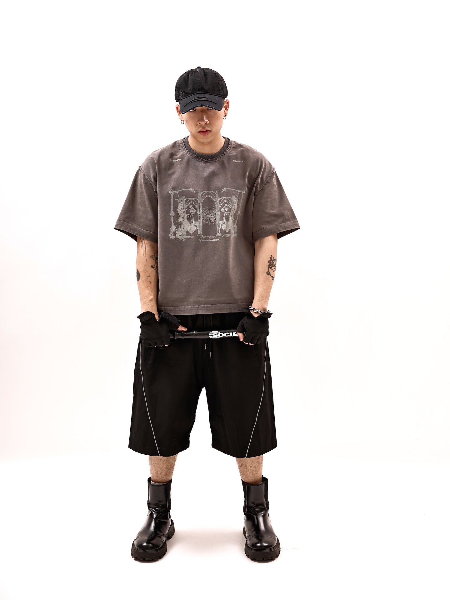 SOCIETY | eye of society tee brown - SWAGANZ