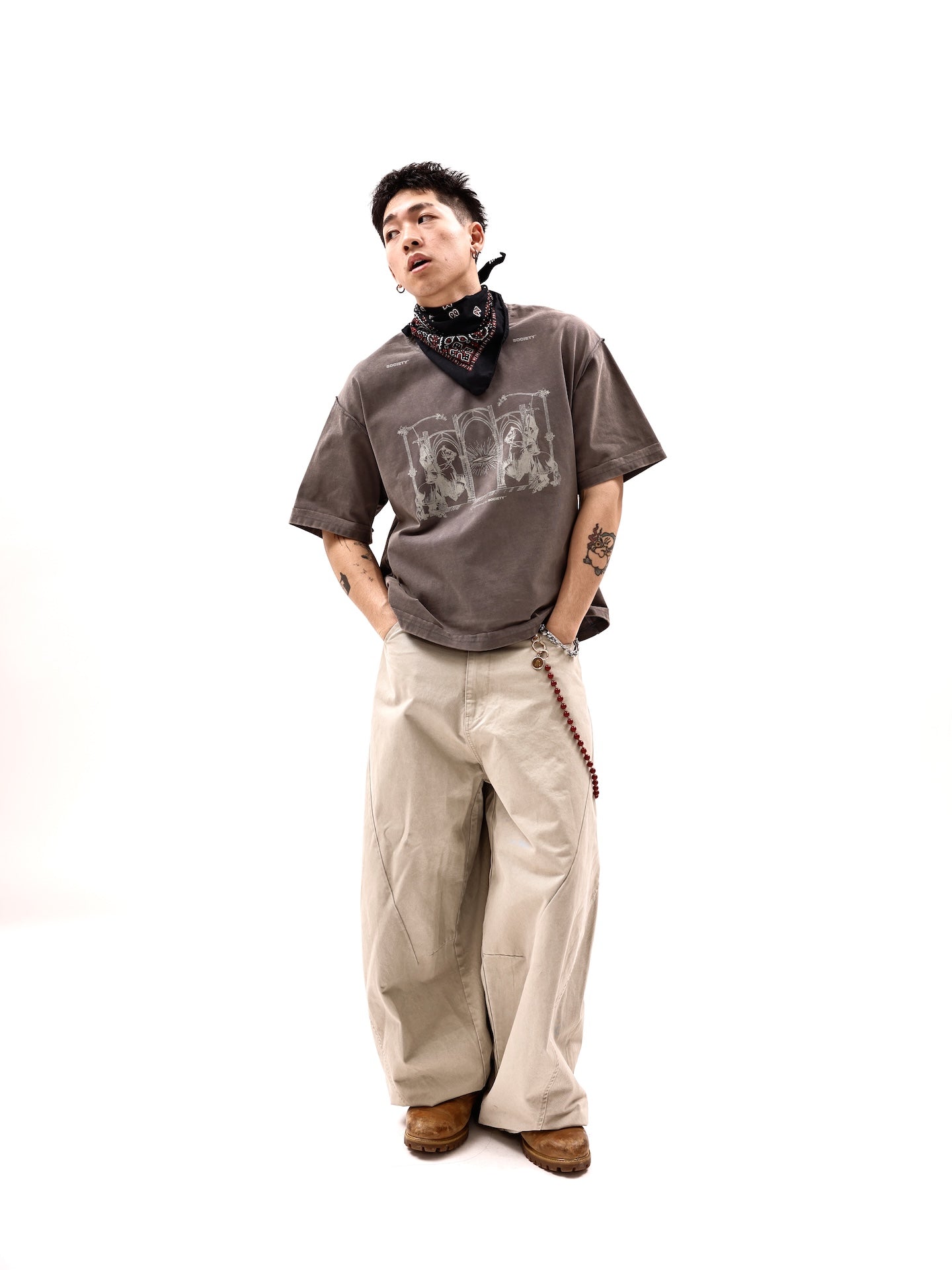 SOCIETY | eye of society tee brown - SWAGANZ