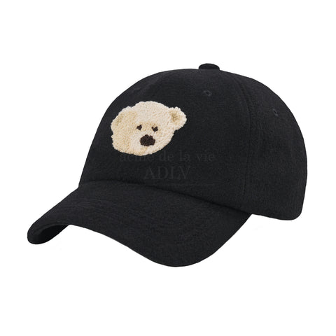 ADLV | Boucle Bear Wool Ball Cap Black