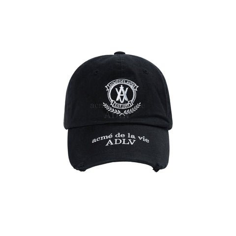 ADLV | Laurel Emblem Destroyed Washing Ball Cap Black