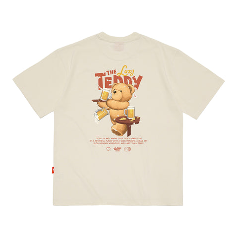 Teddy Island 'Back' Happy Hour Teddy T-Shirt Ivory