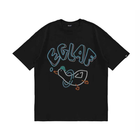 EGLAF | Duck Oversized T-Shirt Black