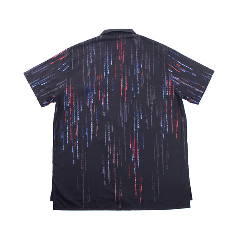 Digital Rain Bowling Shirt Black