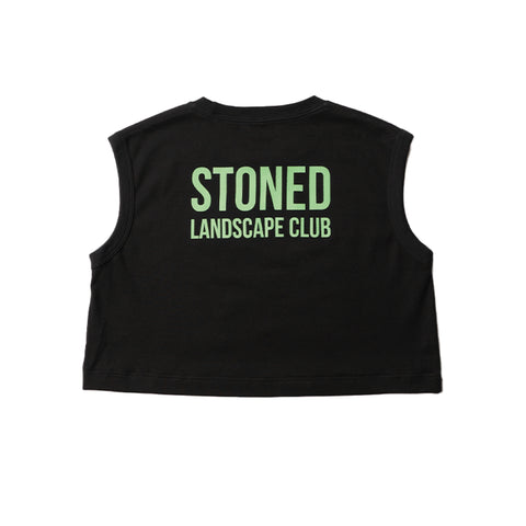 Stoned Landscape :  Logo Sleeveless Crop Black