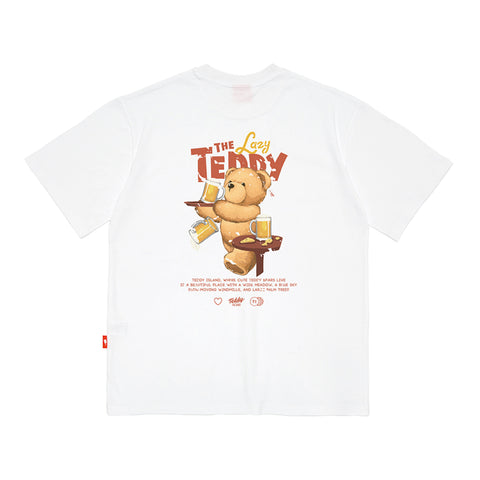 Teddy Island 'Back' Happy Hour Teddy T-Shirt White