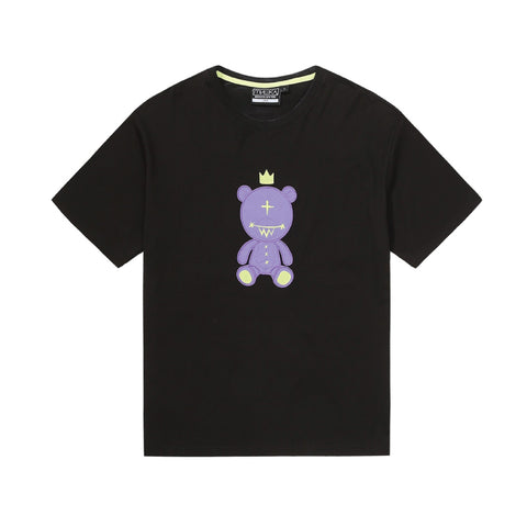 MISHKA | Graffiti Bear Crown Embroidery Tee Black