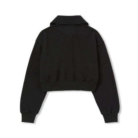 Nerdy | W'S Cropped Half Zip-Up Sweatshirt Black