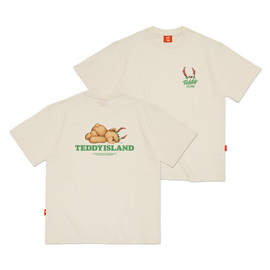 Teddy Island | 'Back' Hair Clasp Teddy T-Shirt Ivory