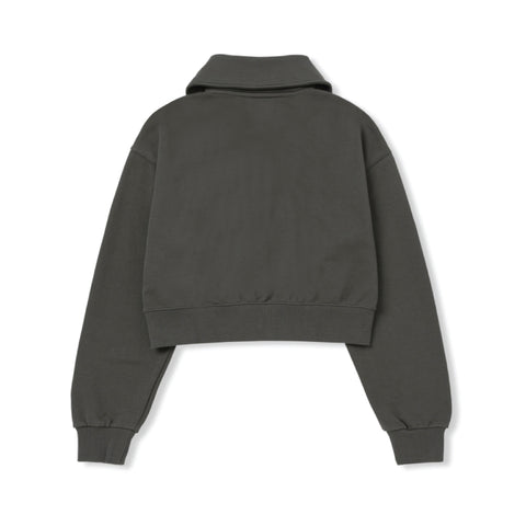 Nerdy | W'S Cropped Half Zip-Up Sweatshirt Charcoal