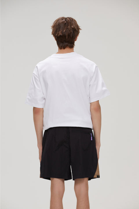 Fier De Moi | Circle Basic Logo Woven Short Pants Black