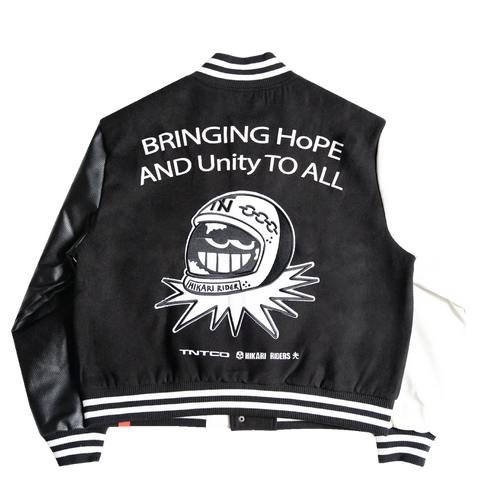 TNTCO x Hikari Riders | Unity Varsity Jacket Black/White
