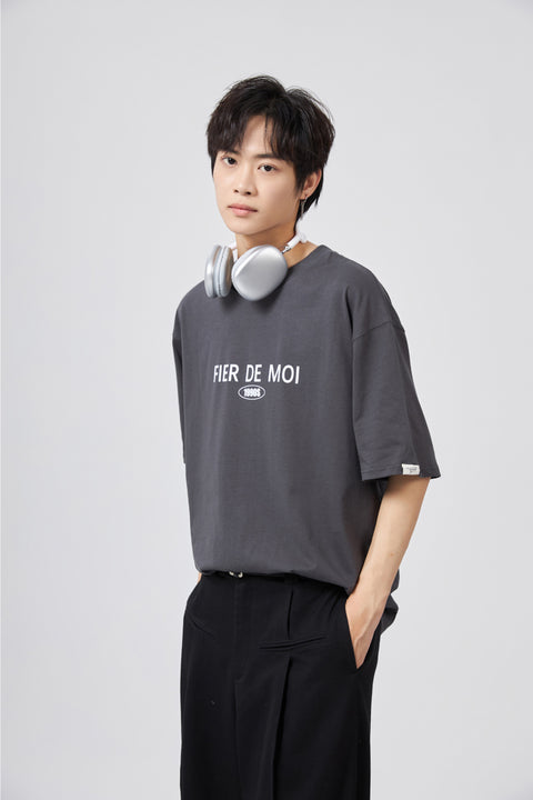 Fier De Moi | Container Back Printing S/S T-Shirt Charcoal