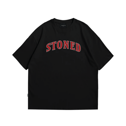 Stoned Rising Naga : Lucky Black Varsity Logo T-Shirt