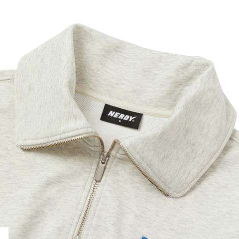 Nerdy | W'S Cropped Half Zip-Up Sweatshirt Oatmeal
