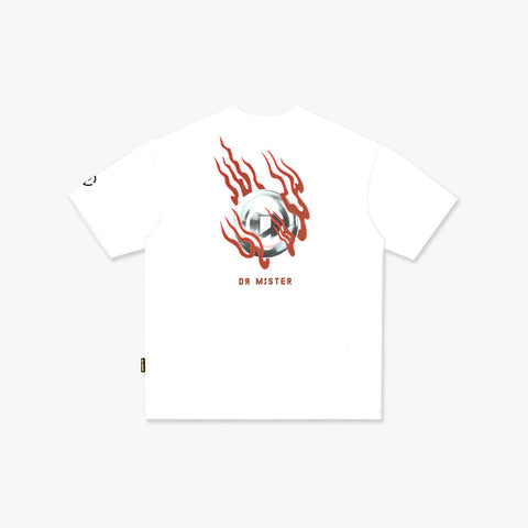 DR MISTER | Flaming Pearl Broad Tee White