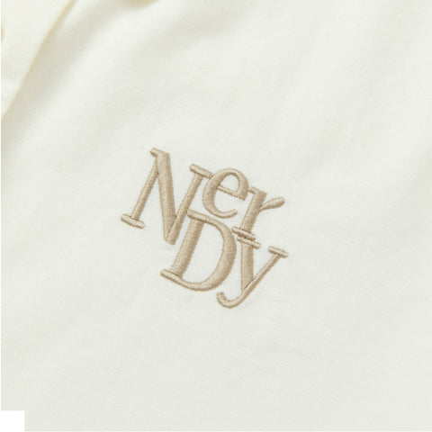 Nerdy |  Embroidery Logo Cropped Shirt Ivory