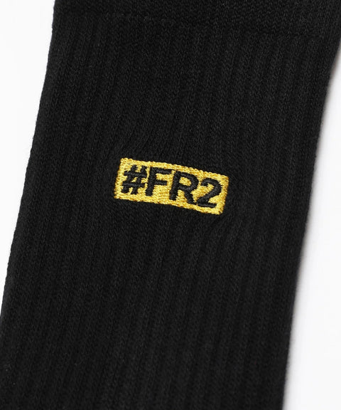 FR2 | Yellow Box Logo Socks Black