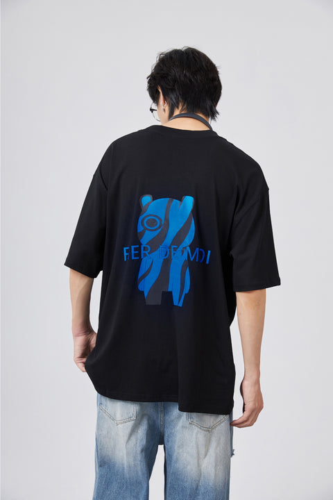 Fier De Moi | Bear Back Printing S/S T-Shirt Black
