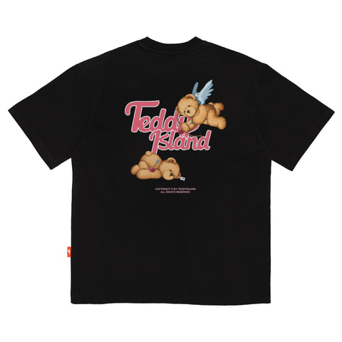 Teddy Island | 'Back' Fall in Love Teddy T-Shirt Black