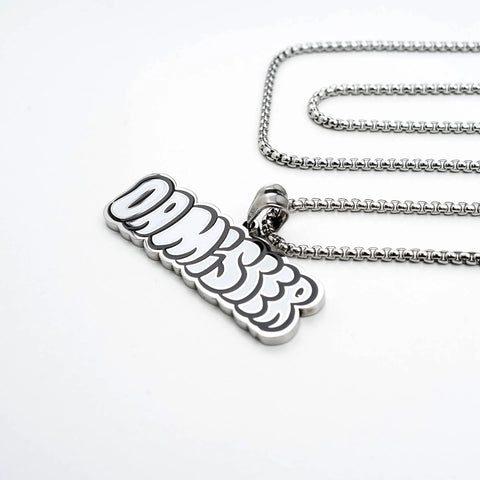 DR MISTER | Bubble White Logo Chain Necklace