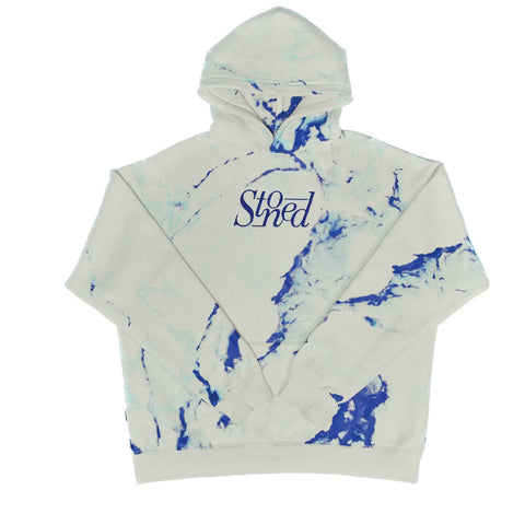 Stoned Blessed | Marble Hoodie White