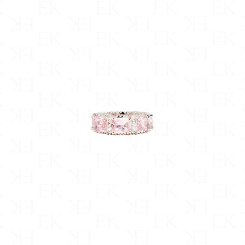 EK | Pink Gem Ring Silver