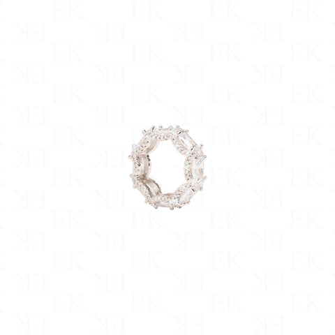EK | White Gem Ring Silver