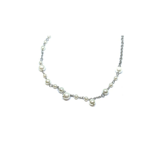 Dangle Pearl Necklace Silver