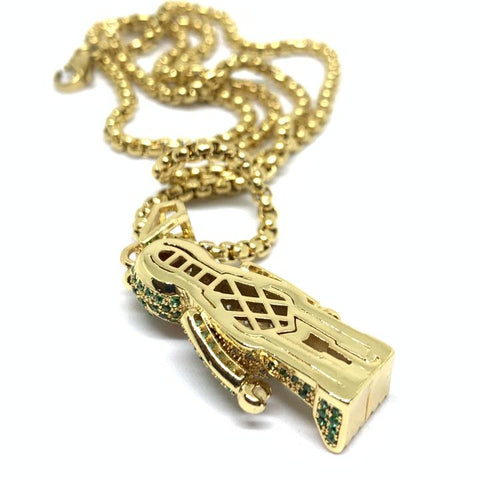 Kermit Iced Out Necklace Gold - SWAGANZ