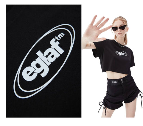 EGLAF | Orbit Logo Crop Top Black